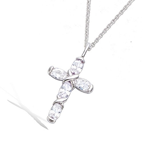Collier croix zirconium argent - collier"croix, zirconium"argent