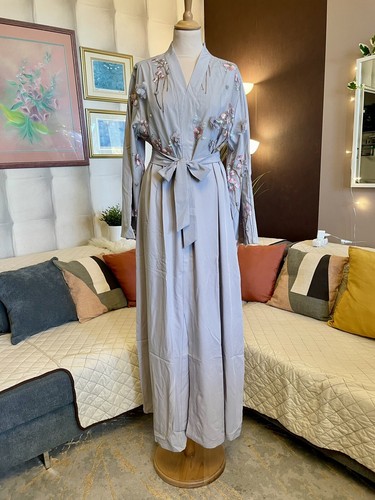 Longue robe abaya grise - longue,