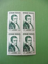 FRANCE 1952 Y&T 936 RENE LAENNEC BLOC DE 4 TTB