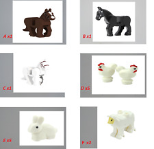 Animaux mini brique de construction, lapin ,cheval,vache , poule castle kingdoms