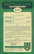 PUBLICITE ANCIENNE SOPROCIDE TRAITEMENT DE LA VIGNE TAUPINS POUX MOUCHES