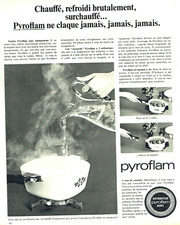 Publicité Advertising  0822 1968  Pyroflam  plat  casserole ne claque jamais