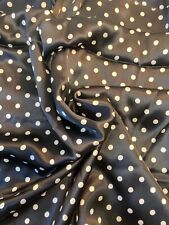 COUPE TISSU CREPE Haute Couture SOUPLE Noir POIS BLANC 2m25