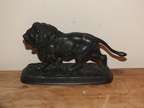Ancien lion bronze - +, xixè