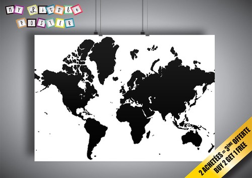 Poster carte monde world - poster, du