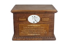 Cheval Fjord urne en bois avec une statuette debout Art-Dog