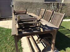 salon de jardin en teck table  2m30 x 1 m et 8 chaises