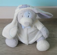 DOUDOU CHIEN ARTHUR  DOCTEUR GRIS BLANC BLEU NOUKIE'S NOUKIES ETAT NEUF