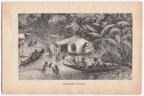 Vintage inundated village - "inundated, village"