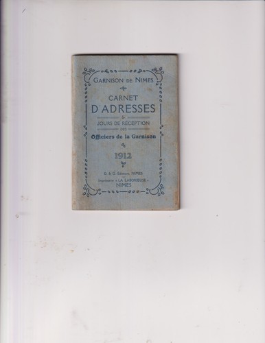 Année 1912 militaria carnet - année, 1912.