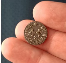RARE R4 DENIER TOURNOIS 1615 X (Amiens) LOUIS XIII.