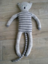 chat doudou tricoté 60cm