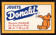 PUBLICITE DE 1953  -  JOUETS DONALD Maison DUGUE . BAYEUX . 7A.411