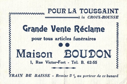 Buvard articles funéraires - articles,