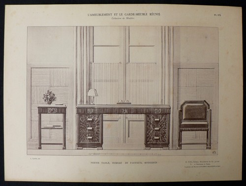 Lithographie art déco léon - lithographie,