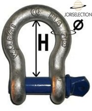 Manille haute résistance à œil Lyre CMU de 500 KG  a    55 TONNES  AU CHOIX 