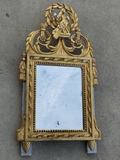 ancien miroir bois dore style louis XVI colombes 19ème siècle mirror carved wood