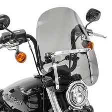 Pare brise pour Chopper, Cruiser et Motos Custom Craftride CW1 fumé noir