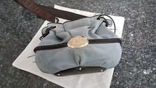 Sac à main Lancel Brigitte Bardot BB bleu cuir daim