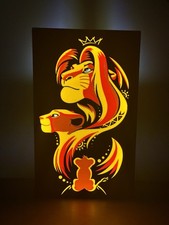 Tableau décoratif lumineux style Lion Roi – Peinture moderne colorée