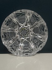 Cendrier vide poche en cristal de Bohême taillé main – Ø 13 cm, H 4 cm, 550 g