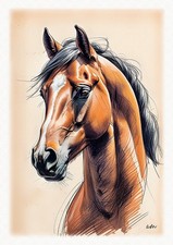 Tableau - Illustration  originale - Portrait Cheval