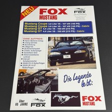 FORD FOX MUSTANG / 2p sales sheet brochure / DE German
