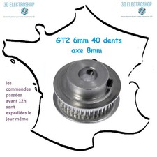 Poulie GT2 6mm 40 dents axe 5mm 3d print cnc pulley