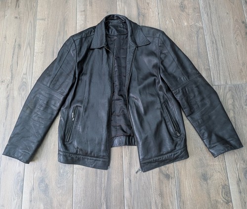 Blouson veste cuir noir - veste,