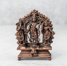 Ram Sita Lakshman Hanuman Statue Cuivre Inde Dieu Hindou Famille Divinité Temple