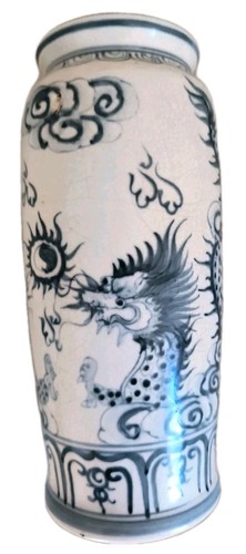 Ming vase bleu blanc glaçure - ming,