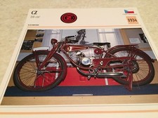 Carte moto CZ 100 cm3 1934 collection Atlas Motorcycle Tchécoslovaquie
