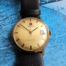 Montre-bracelet vintage pour homme Tissot Stylist à remontage manuel en or ma...