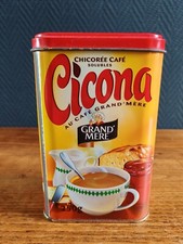 Boîte Métal Vintage Cicona Grand'Mère Chicorée Café Soluble Rétro France