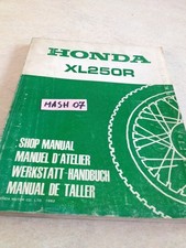 supplément manuel atelier Honda XL250R 250XLR XLR 250 Shop manual éd. 82