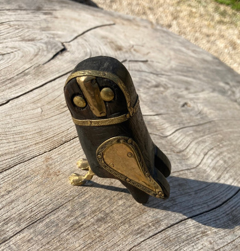 Hibou bois laiton - hibou, en
