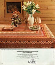 publicité Advertising 1121 1977  Nydel  linge de table  Tegal Fantasia