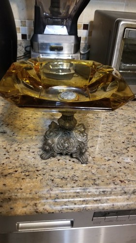 Vintage yellow glass - yellow, cigar