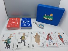 Lot Tintin. 2 Jeux De 54 Cartes Tintin Et Un Porte Clé Journal Tintin Année 60