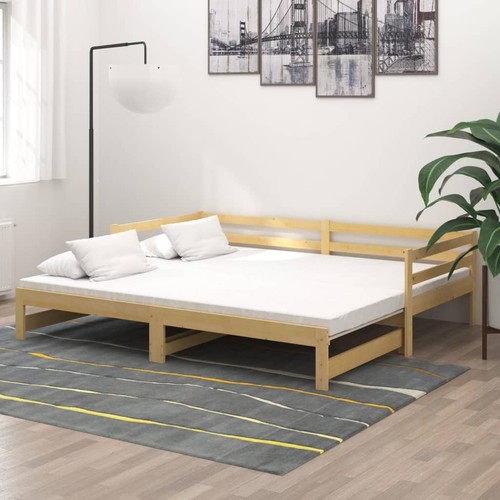 Bois pin massif lit - bois,