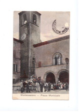 MONTECASSIANO médiéval (ITALIE) CLOCHER / Place Municipale animée en 1913