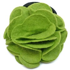 Broche femme + chouchou élastique cheveux soirée FLEUR feutrine légère VERT vif