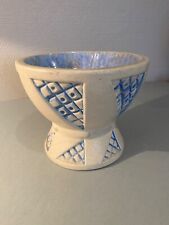 ÉLÉGANTE COUPE SUR PIED EN GRÈS INTÉRIEUR ÉMAILLÉ BLEU MOUGIN NANCY ART DÉCO