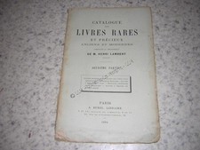 1884.catalogue vente livres bibliothèque Henri Lambert.2e partie