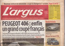 L'ARGUS N°3528 PEUGEOT 406 / NISSAN TERRANO II TDI / SKODA OCTAVIA / CLIO 1.2 RN