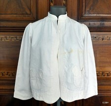  VESTE BOLERO  pilou blanc rayé  ORIGINE PROVENCE St Baume 