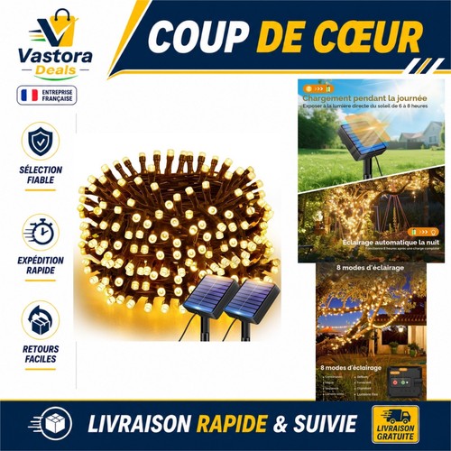 Guirlande lumineuse solaire - solaire, 6m