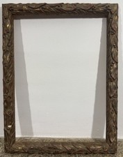 Cadre ancien 5F sculpté à décors végétal Feuillure: 39,5 x 29 cm Vue: 35 x 27 cm