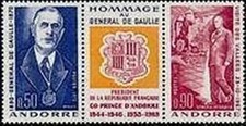 ANDORRE FRANCAIS STAMP TIMBRE 225A " GENERAL DE GAULLE , TRYPTIQUE " NEUF xx TTB
