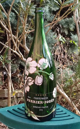 Bouteille champagne émaillée - bouteille,